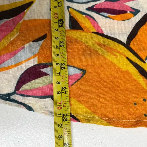 Tahari Linen Tropical Fruit Lemon Lime Top Short Sleeve Round Boat Neck Women 1X - Picture 9 of 10